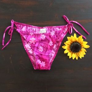 California Waves Tie Side String Bikini Bottoms